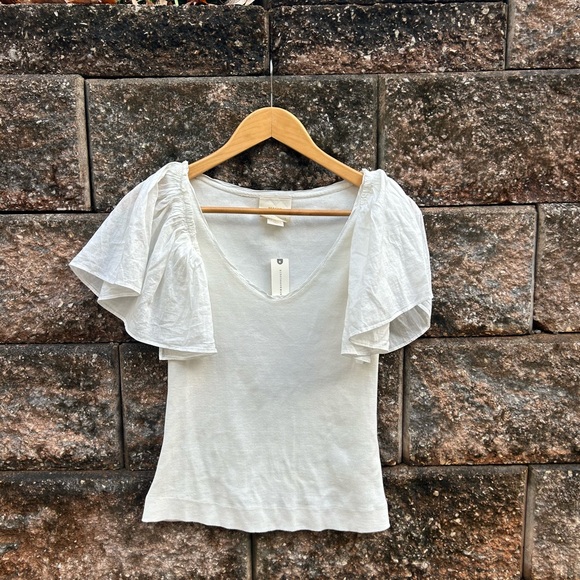 Anthropologie Maeve Flutter-Sleeved Top - Picture 4 of 7